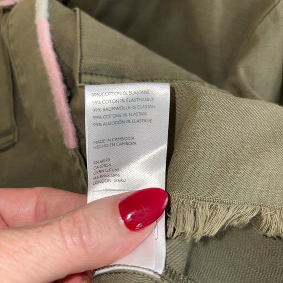 Anthropologie Pilcro Embroidered Utlility Cropped Jacket Medium Olive Green Boho - Picture 8 of 8